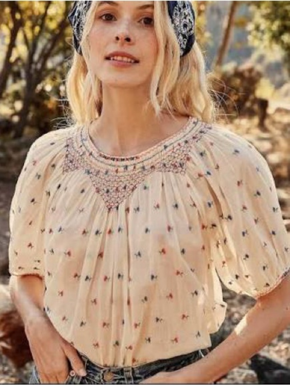 Doen Amna Top Cream Carnation Xs